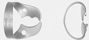 Hu-Friedy Satin Steel #30 Wingless Metal Rubber Dam Clamp, Single clamp