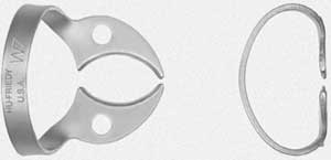 Hu-Friedy Satin Steel #W7 Wingless Flat Jawed, General Purpose, Lower Molar Metal Rubber Dam