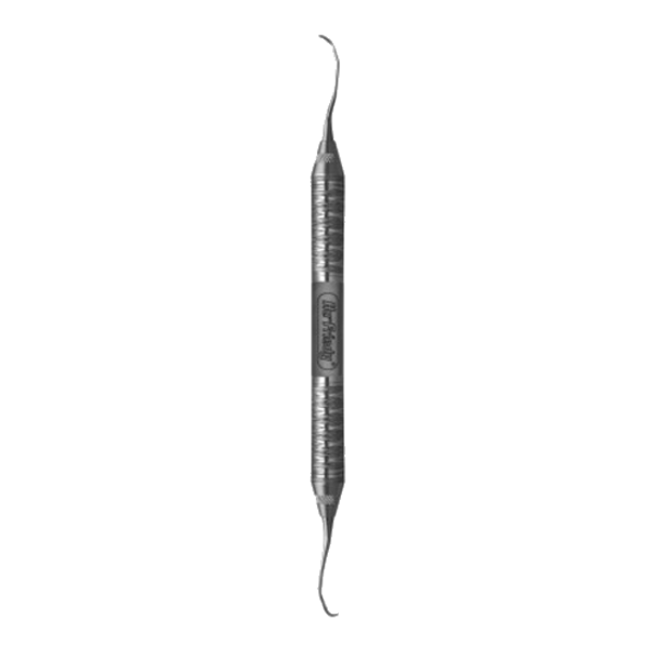 Hu-Friedy Double-Ended 1/2 Langer Curette, #6 Satin Steel Handle, Single Instrument. The design