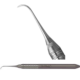 Hu-Friedy Nebraska 128 Curette, Single End With #6 Satin Steel Handle