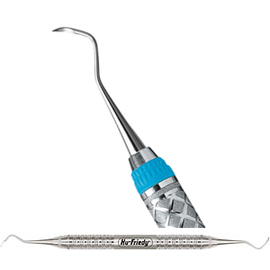 Hu-Friedy #13S/14S double end McCall curette with #6 Satin Steel Handle