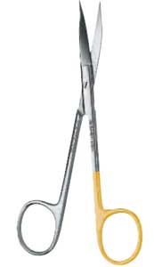Hu-Friedy 5" #16 Goldman Fox super cut Curved surgical scissors with a serrated blade and sharp