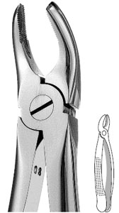 Hu-Friedy #17 (serrated) upper right molar english pattern surgical forceps