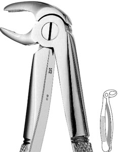 Hu-Friedy #22 (serrated) lower molar universal english pattern surgical forceps