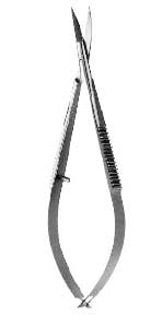 Hu-Friedy #31 Castroviejo Curved Microsurgical Scissors, 10cm/4". Single Pair of Scissors