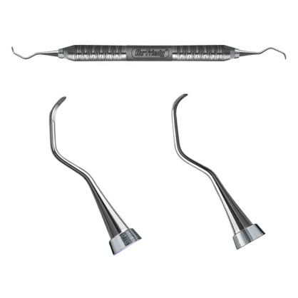 Hu-Friedy #4R/4L double end Columbia curette with #6 Satin Steel Handle