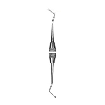 Hu-Friedy #18 double ended excavator with #6 Satin Steel Handle