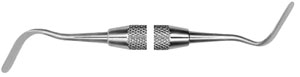 Hu-Friedy #4 Goldstein Flexi-Thin double end composite instrument with #6 Satin Steel Handle
