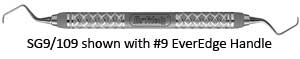 Hu-Friedy #9/10 double end Gracey curette with #6 Satin Steel Handle