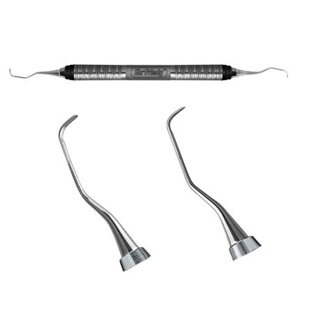 Hu-Friedy #1/2 double end Gracey Curette with #7 Satin Steel Color handle