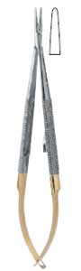 Hu-Friedy Micro Castroviejo Straight Diamond Dusted Microsurgical Needle Holders, 5 3/4" (15cm)