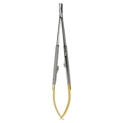 Perma Sharp 18cm/7" Castroviejo Straight Needle Holder. Tungsten Carbide Beak and round handle