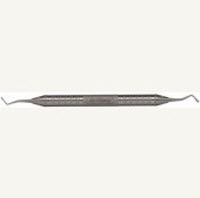 Hu-Friedy #0/1 double end serrated plugger with #6 Satin Steel Handle