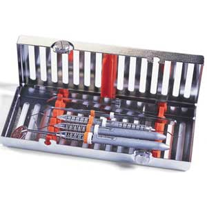 IMS Infinity Series Exam 5 Instrument Cassette, Red. The stainless steel shell protects