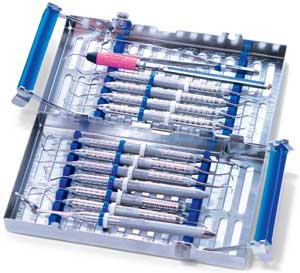 IMS Signature Series IMS Cassette 2 Tier 14-Instr. BLUE 4.5" x 8" x 1.5". Stainless Steel 14