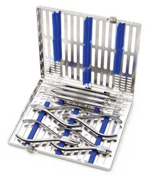IMS Signature Series Blue Small Thin Orthodontic 7" x 8" x 0.75" Cassette. Holds up to 4 pliers