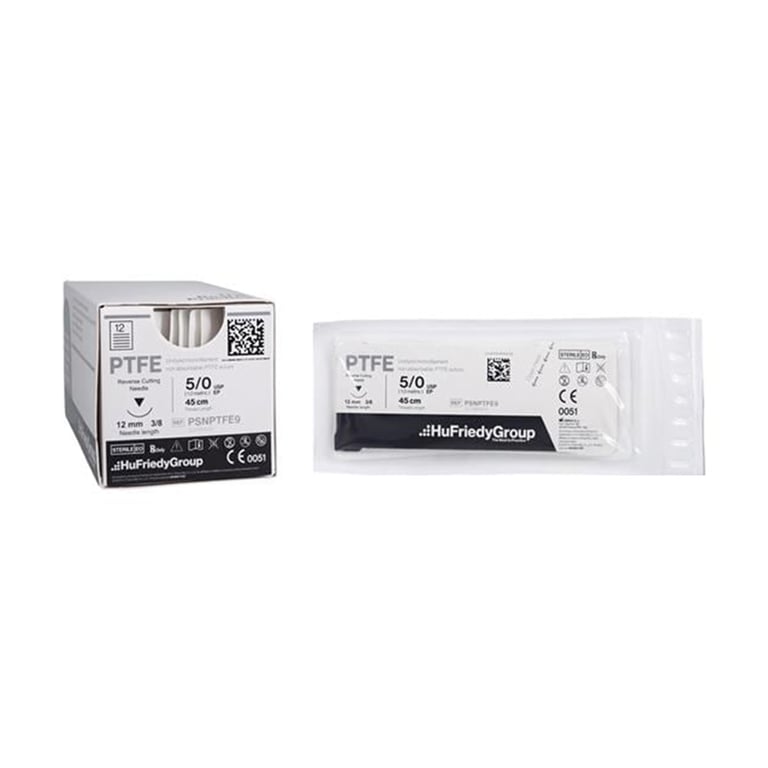 Perma Sharp 5/0 18" PTFE Suture with C-17 Needle, 12/Pk. Made from stainless steel alloy