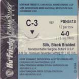 Perma Sharp 4/0, 18" Silk Black Braided Non-Absorbable Suture with Reverse Cutting C-3 Needle
