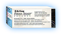 Perma Sharp 3/0, 18" silk black braided non-absorbable suture with reverse-cutting C-43 needle