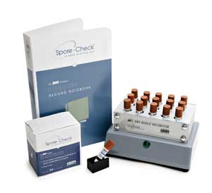 Spore Check Starter Kit: Self-Contained Steam Biological Indicator Box (25 vials), Dry Block