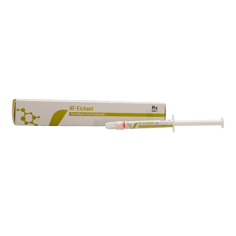 HF-Etchant 9% Hydrofluoric Acid Etching Gel, 1.2ml Syringe, 1/Pk. Includes: 10 dispensing tips