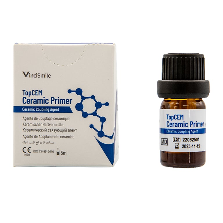 TopCEM Ceramic Primer Coupling Agent, 5ml Bottle, 1/Pk. Compatible with light curing or dual