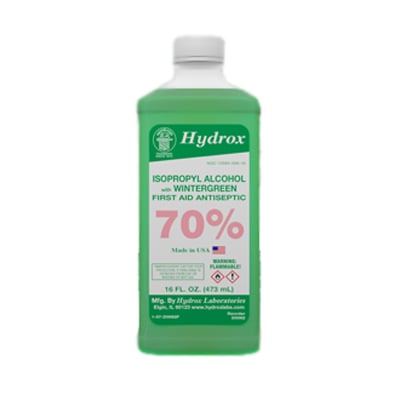 Hydrox 70% Isopropyl Rubbing Alcohol - Wintergreen, 16 oz Bottle