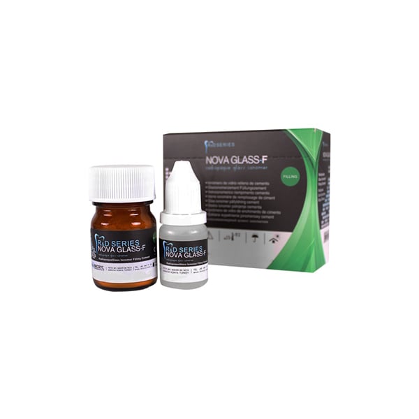 Nova Glass F A2 Ionomer Filling Cement 35g Powder / 15ml Liquid The radiopaque glass ionomer