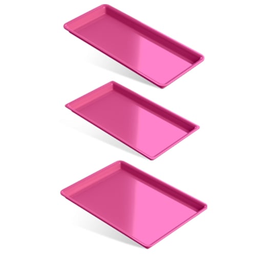 Indusbello Set-up Tray, Fluorescent Pink, Large, Dimensions 224x164.5x14mm. Autoclavable
