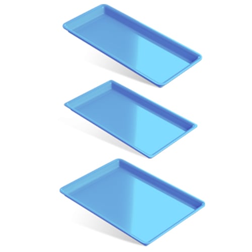 Indusbello Set-up Tray, Fluorescent Blue, Large, Dimensions 224x164.5x14mm. Autoclavable