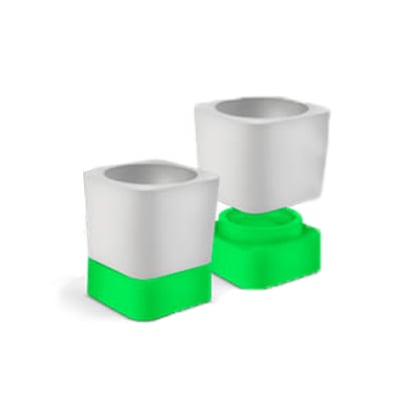 Indusbello Duo Dappen Dish EXPORT PACKAGE, Green, 1/Pk. Made of Polymer. It is One in Two, has two