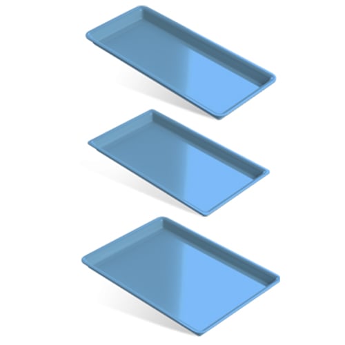 Indusbello Set-up Tray, Blue, Large, Dimensions 224x164.5x14mm. Autoclavable sterilization