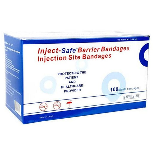 InjectSafe Barrier Bandage, 100/Bx, Round, Sterile. Preprocedure Net32
