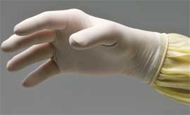 DermAssist Latex Exam Gloves: Sterile, Powder-Free, Textured, box of 50 Pair Extra-Large Gloves