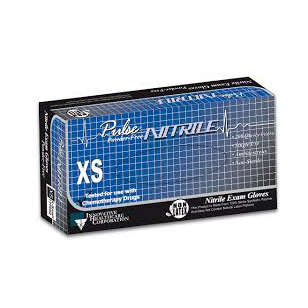 Pulse Nitrile Exam Gloves: X-Small, Non-Sterile, Powder-free, Finely Fingertip-Textured, Dark