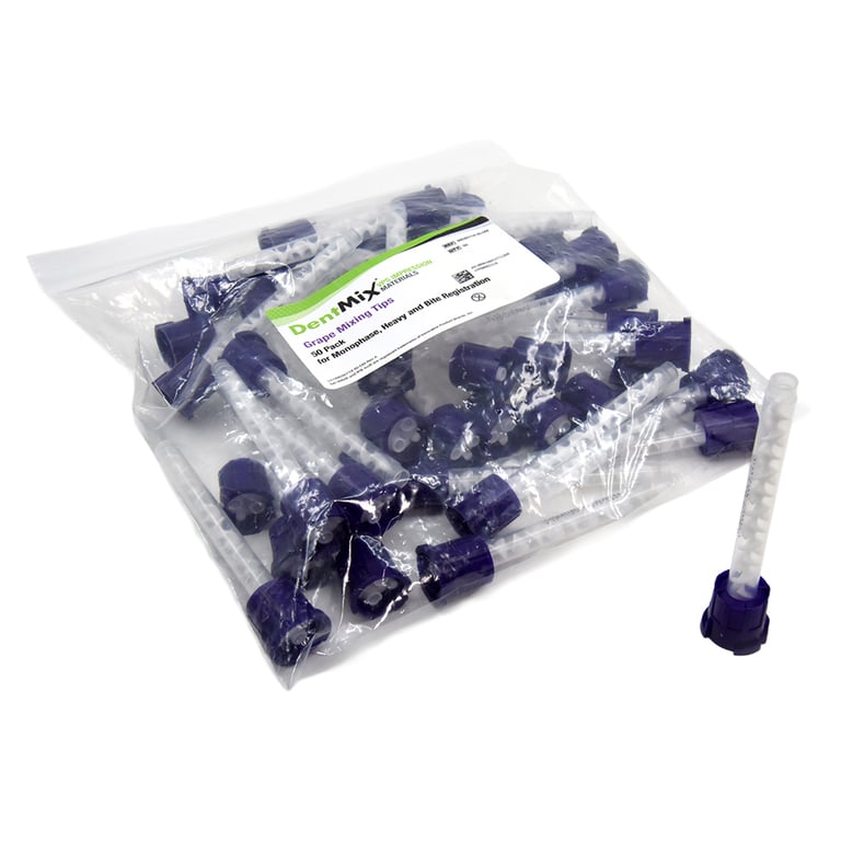 DentMix Standard 50ml Cartridge Mixing Tips, Concord Grape Hub, 50/Pk