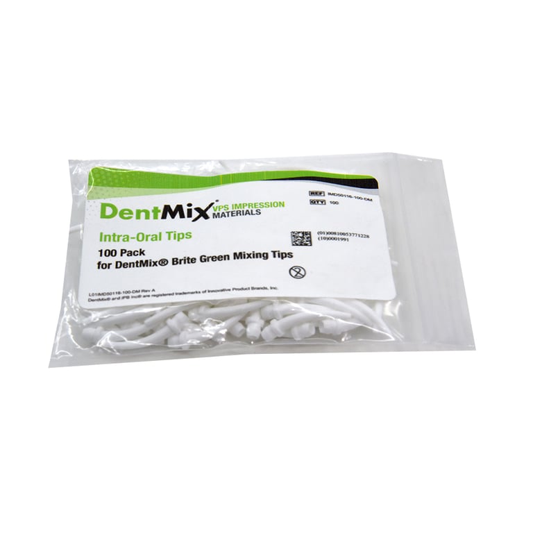 DentMix Intra-Oral Tips, White, 100/Pk