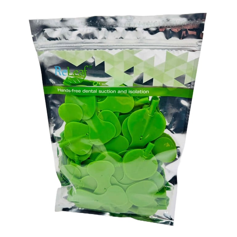 ReLeaf Disposable Vented HVE Leaf Tips, Medium, 50/Pk. Hands-free, lightweight HVE suction device