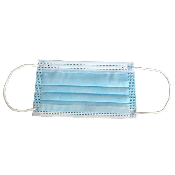 iSmile ASTM Level 3 Pleated Earloop Mask, Blue 50/Bx. 3-Ply, White Inner Layer and aluminum nose