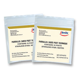 iSmile Stainless Steel vented posts #7, .070" (1.75mm), Parallel Sides, Non-engaging, Surgical