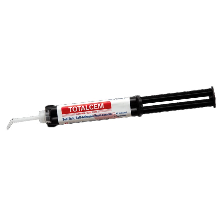 TotalCem Dual-Cure Permanent Resin Cement, Translucent, 8 g Automix Syringe & Tips. Includes 10