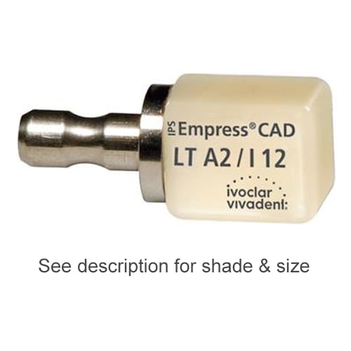 IPS Empress CAD LT Block, Shade C2 Size I12 5/Pk. CEREC / inLab blocks, LT (Low Translucency)