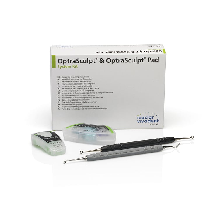 OptraSculpt Composite Instrument & Pad System Posterior Kit. Contains: 1 double-ended instrument
