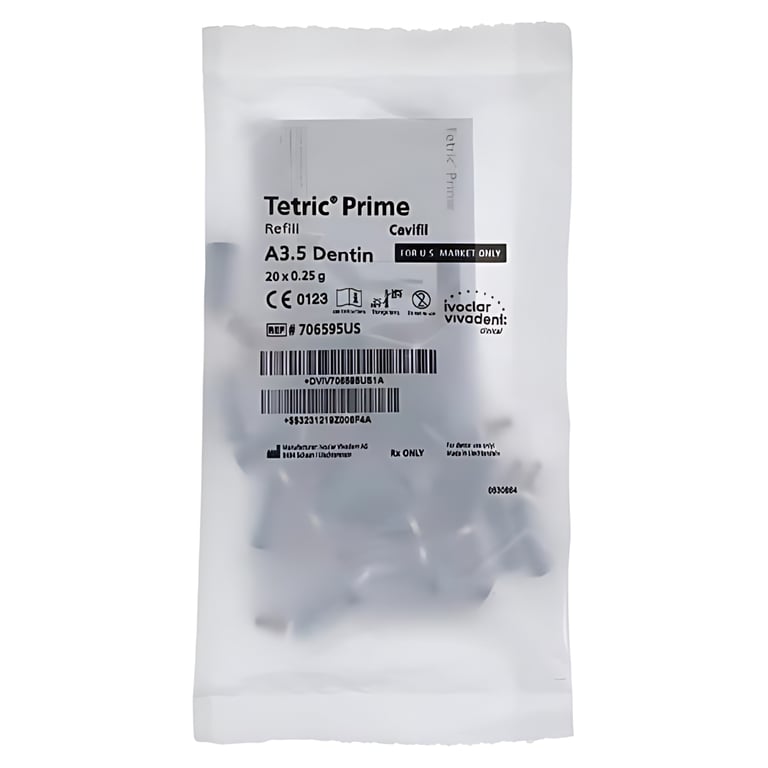 Tetric Prime Cavifil Refill, Shade A3.5 Dentin, 20 x 0.25 gm, 1/Pk. Sculptable universal composite
