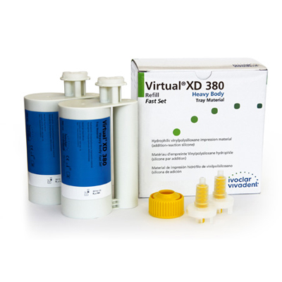 Virtual XD 380 Extra definition Heavy Body VPS impression material, Regular Set, blue/mint, 2