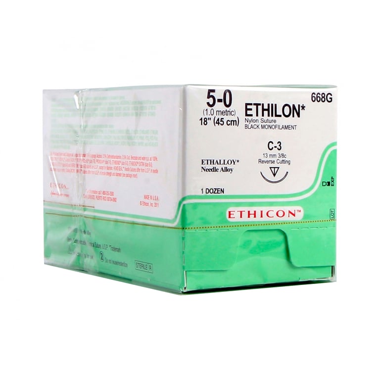 Ethicon Ethilon 5/0, 18" Black Monofilament Non-A