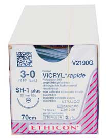 Ethicon Vicryl Rapide 4/0, 18" Vicryl Rapid Absorbable Coated Suture with Precision Point (VR496)