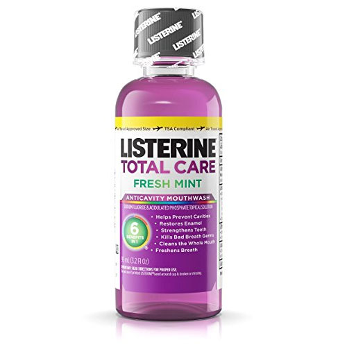 Listerine Total Care Anticavity Mouthwash 3.2 oz - 24/Cs. Fresh Mint. Fluoride helps prevent