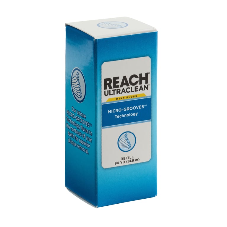 thumbnail image 2 of REACH Waxed Dental Floss, Mint - 6 Pack, 165 Ft Each - Shred Resistant, Plaque Remover 2 of 5
