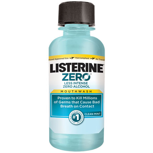 Listerine Zero Clean Mint Mouthwash 95ml (3.2 oz) - 24/cs. Low intensity, alcohol-free mouthwash